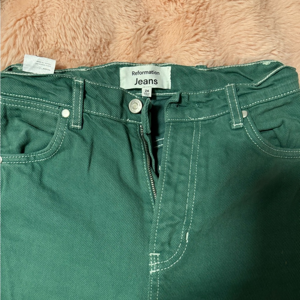 Green reformation jeans